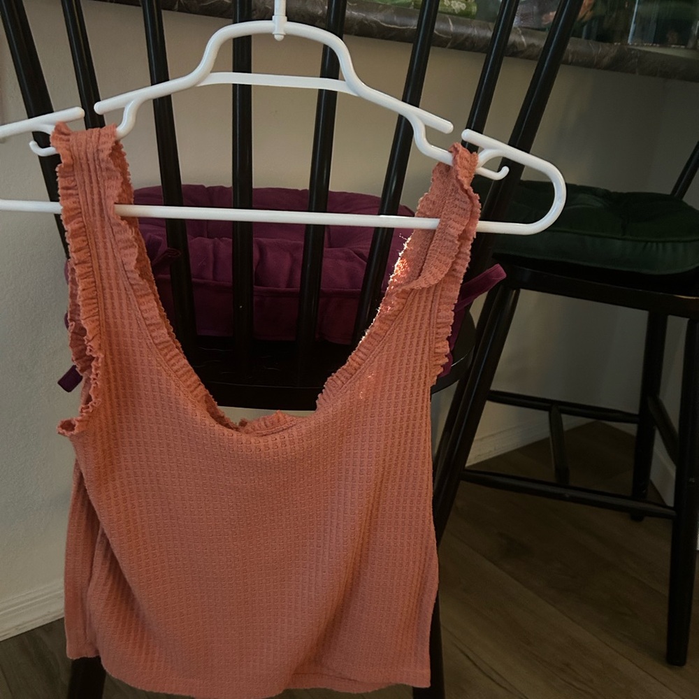 Wild Fable Coral Ruffled Sleeveless Blouse - Picture 2 of 10